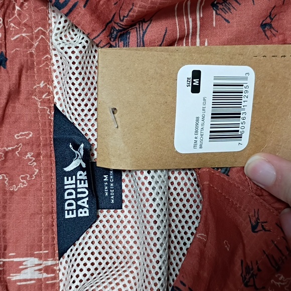 NWT Eddie Bauer Bruschetta Vista Fishing Island Life Button Down Mens Size Med - Picture 5 of 10